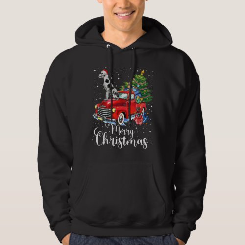 Great Dane Rides Red Truck Christmas Pajama Hoodie