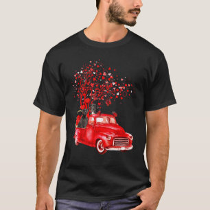 Great Dane Riding Red Truck Valentine Butterfly He T-Shirt
