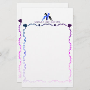 Great Dane romantic letter stationery