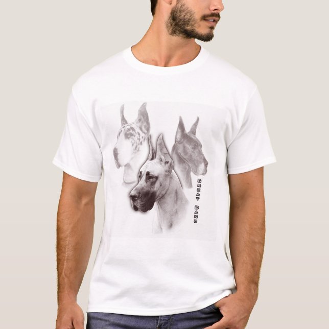 Great Dane Ruby Duotone Art T-Shirt (Front)