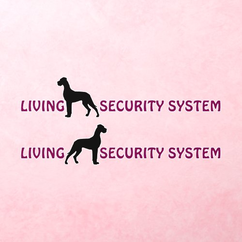 Great Dane Security System Wall Decal