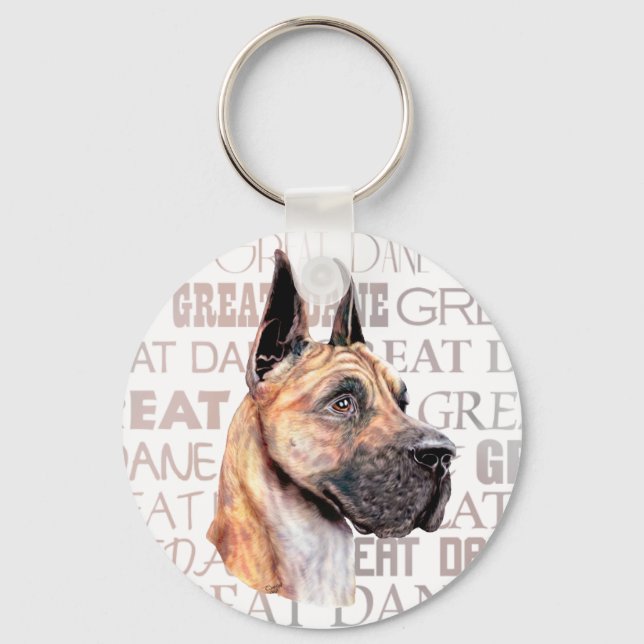 Great Dane Show Colors Brindle Keychain (Front)
