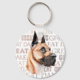 Great Dane Show Colors Fawn Keychain