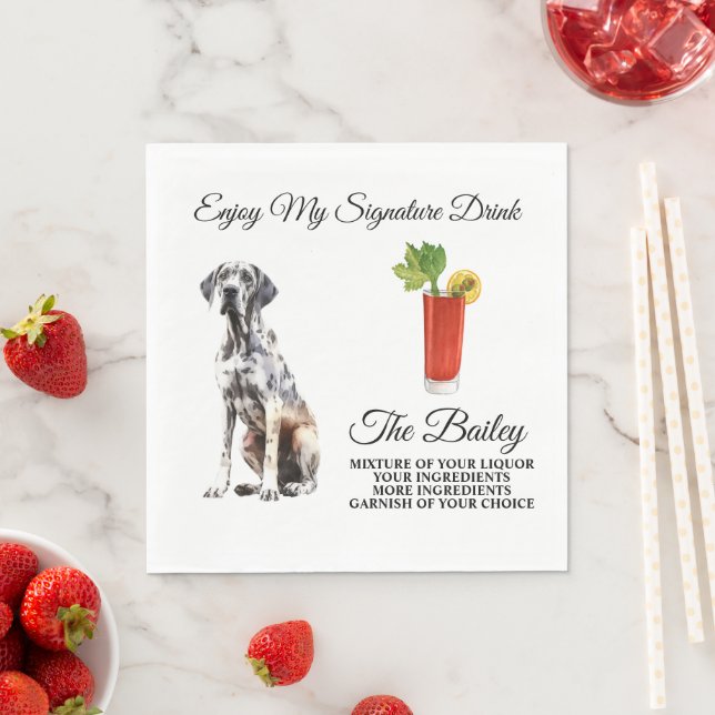 Great Dane Signature Drink Dog Photo Napkins (Insitu)