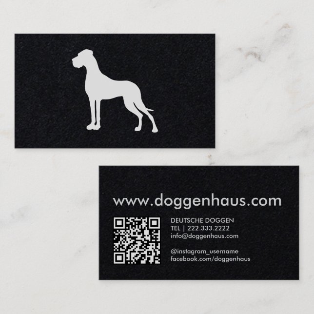 Great Dane silhouette Business Card (Front/Back)