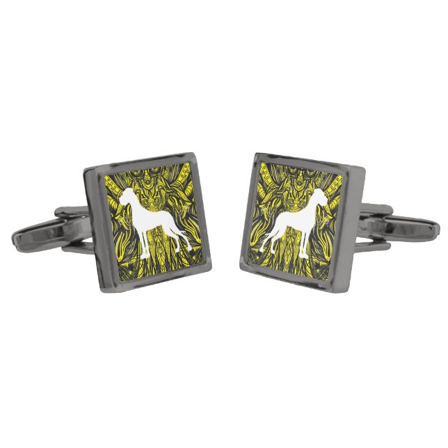 Great Dane Silhouette  Cufflinks (Angled)
