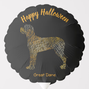 Great Dane Silhouette Dog Fun Halloween Black Balloon