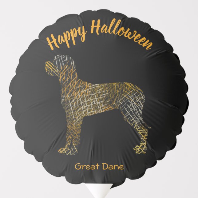 Great Dane Silhouette Dog Fun Halloween Black Balloon (Front)