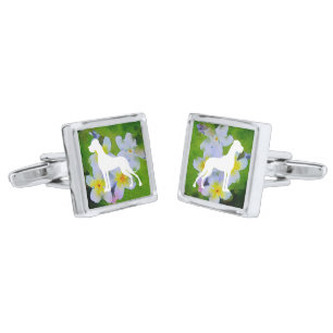 Great Dane Silhouette forget me not  Cufflinks