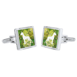 Great Dane Silhouette forget me not  Cufflinks