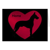 Great Dane Silhouette in Red Heart (Front Horizontal)