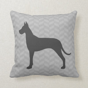Great Dane Silhouette Throw Pillow