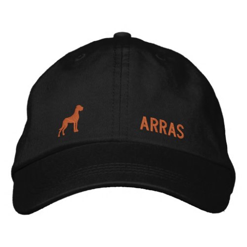 Great Dane Silhouette with Name Embroidered Baseball Cap