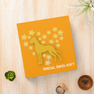 Great Dane silhouette with stars 3 Ring Binder