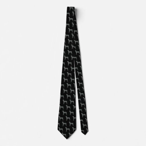 Great Dane Silhouette Yellow  Black Grid Tie