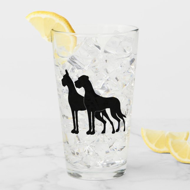 Great Dane Silhouettes Beer Glas Glass (Front Ice)