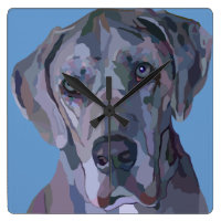 Great Dane Silver Merle Clock