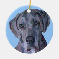 Great Dane Silver Merle Ornament