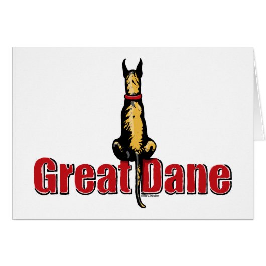 Great Dane Sit Brindle Cards (Front Horizontal)