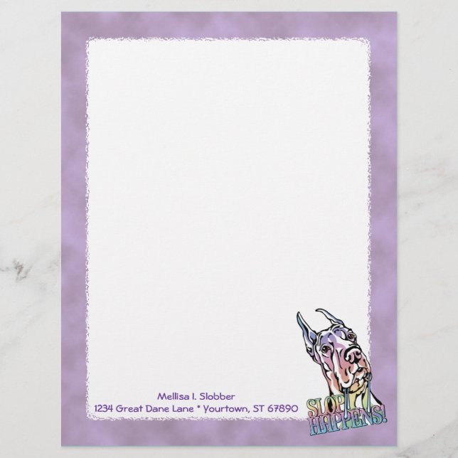 Great Dane Slop Happens Pastel Letterhead (Front)