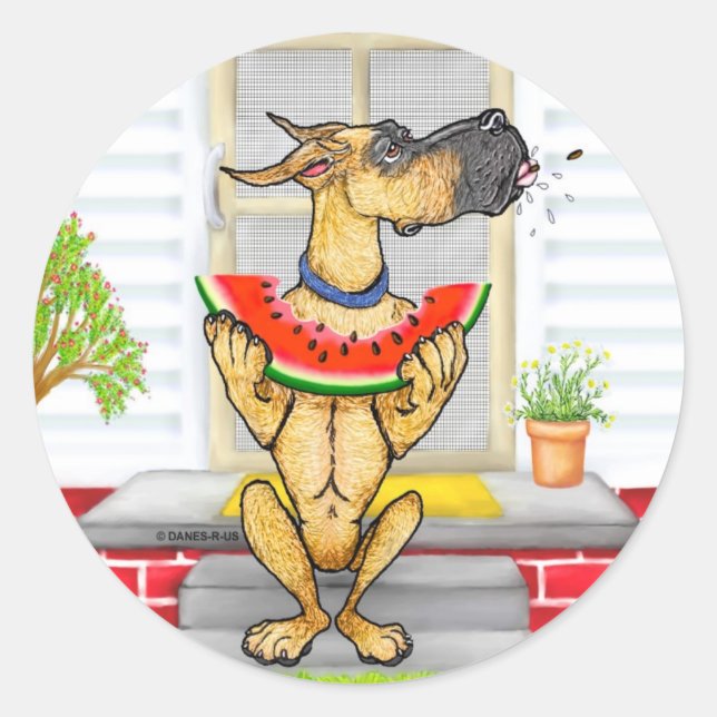 Great Dane SPIT Fawn Classic Round Sticker (Front)