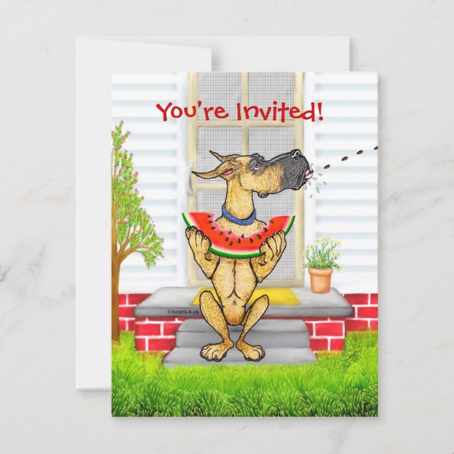 Great Dane SPIT Fawn Invitation (Front)