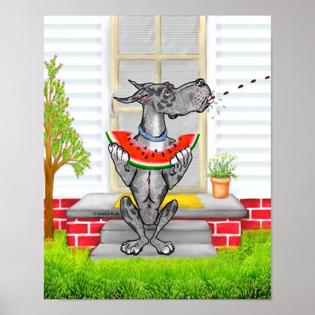 Great Dane SPIT Merle Poster (Front)