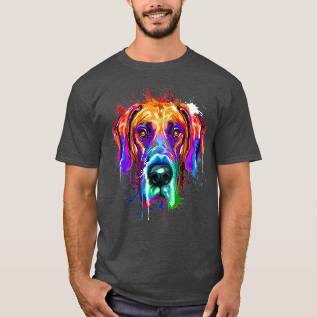 Great Dane Splash Art Dane Shirts  Great dane (Front)