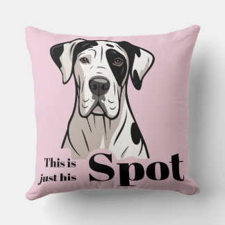 Great Dane Spot Throw Pillow