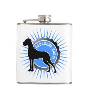 Great Dane Star and Lettering Hip Flask