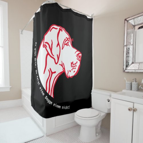 Great Dane Statement Drawing Shower Curtain
