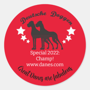 Great Dane statement round sticker