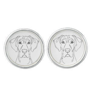 Great Dane stud dog line art portrait Cufflinks