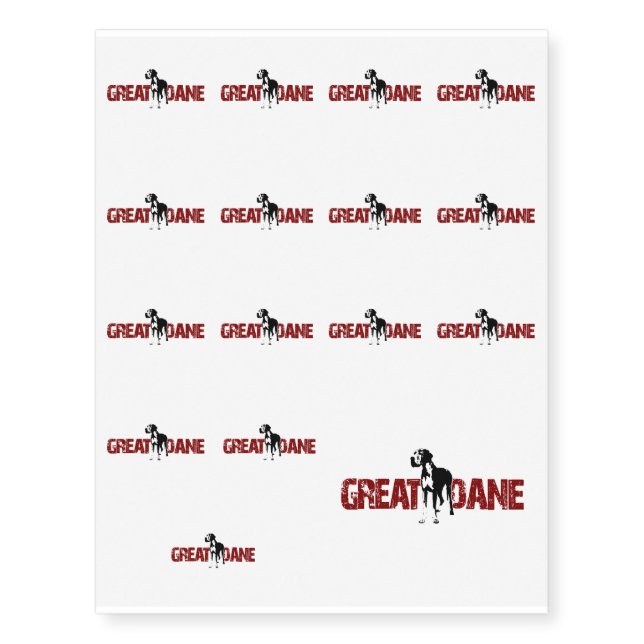 Great Dane Temporary Tattoos (Front)