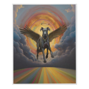 Great Dane & the Rainbow Bridge Faux Canvas Print