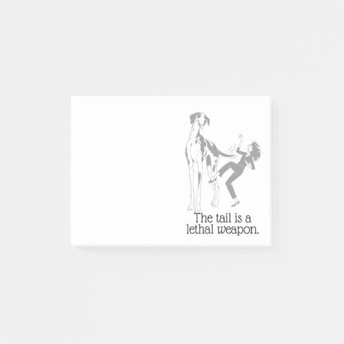 Great Dane: The tail is a lethal weapon Trainer Post-it Notes