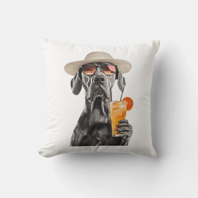 Great Dane Throw Pillow (Front)