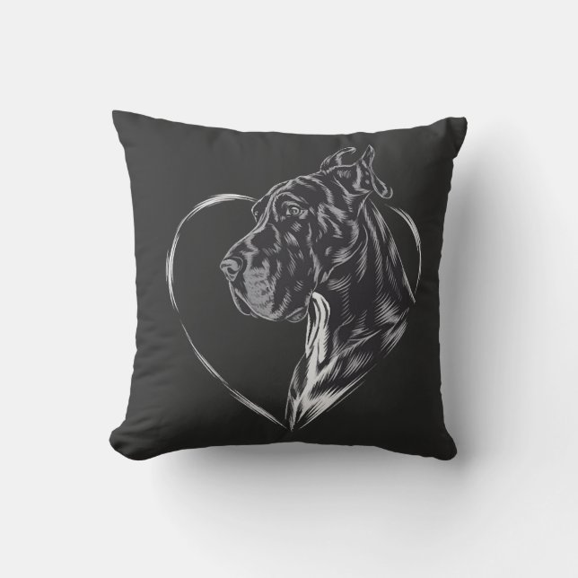 Great Dane  Throw Pillow (Front)