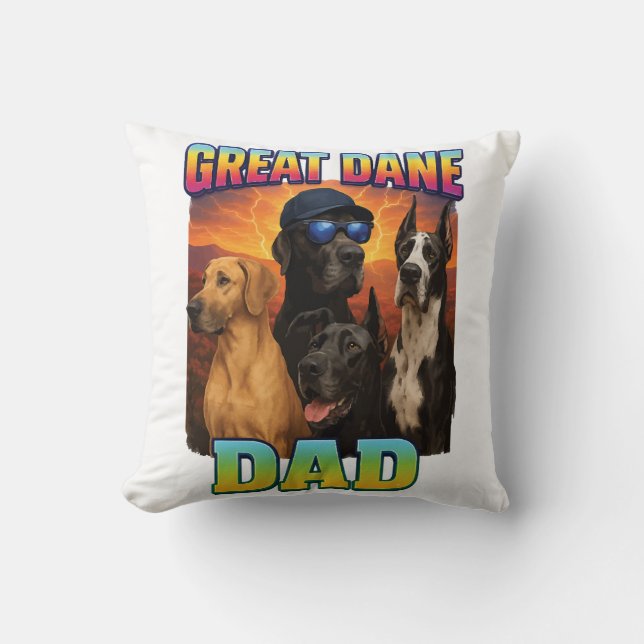 Great Dane Throw Pillow (Front)
