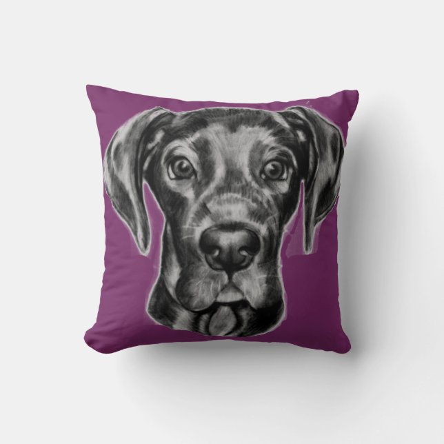 Great Dane throw Pillow two colors (Front)