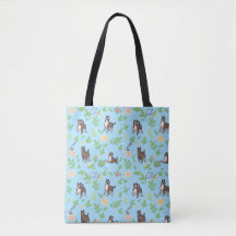 Great Dane Tote Bag Cute Spring Floral Dog Lover