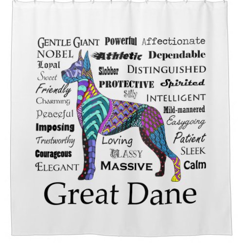 Great Dane Traits Shower Curtain