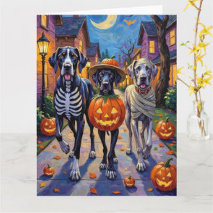 Great Dane Trick-or-Treating Halloween Costumes Card