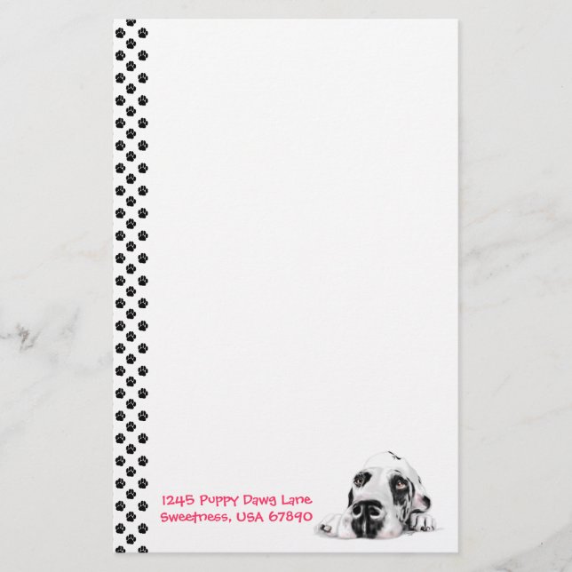 Great Dane UC Harle Sweet Savannah Stationery (Front)