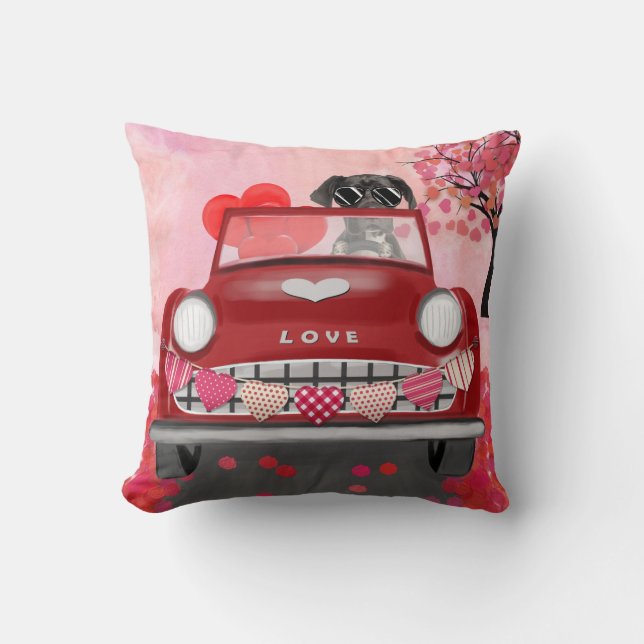 Great Dane Valentine's Day Delight Throw Pillow (Front)