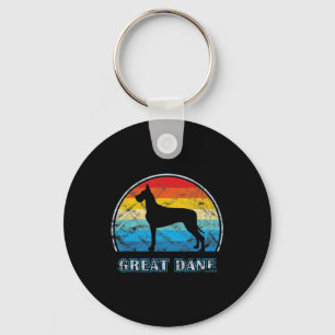 Great Dane Vintage Design Dog Keychain