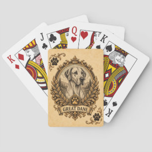 Great Dane, Vintage Heritage Dog Poker Cards