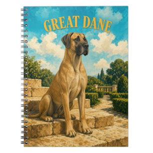 Great Dane, Vintage Watercolor Dog Art Notebook