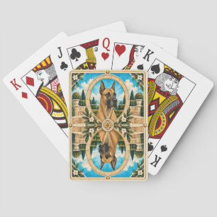 Great Dane, Vintage Watercolor Dog Art Poker Cards