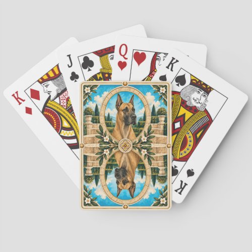 Great Dane, Vintage Watercolor Dog Art Poker Cards